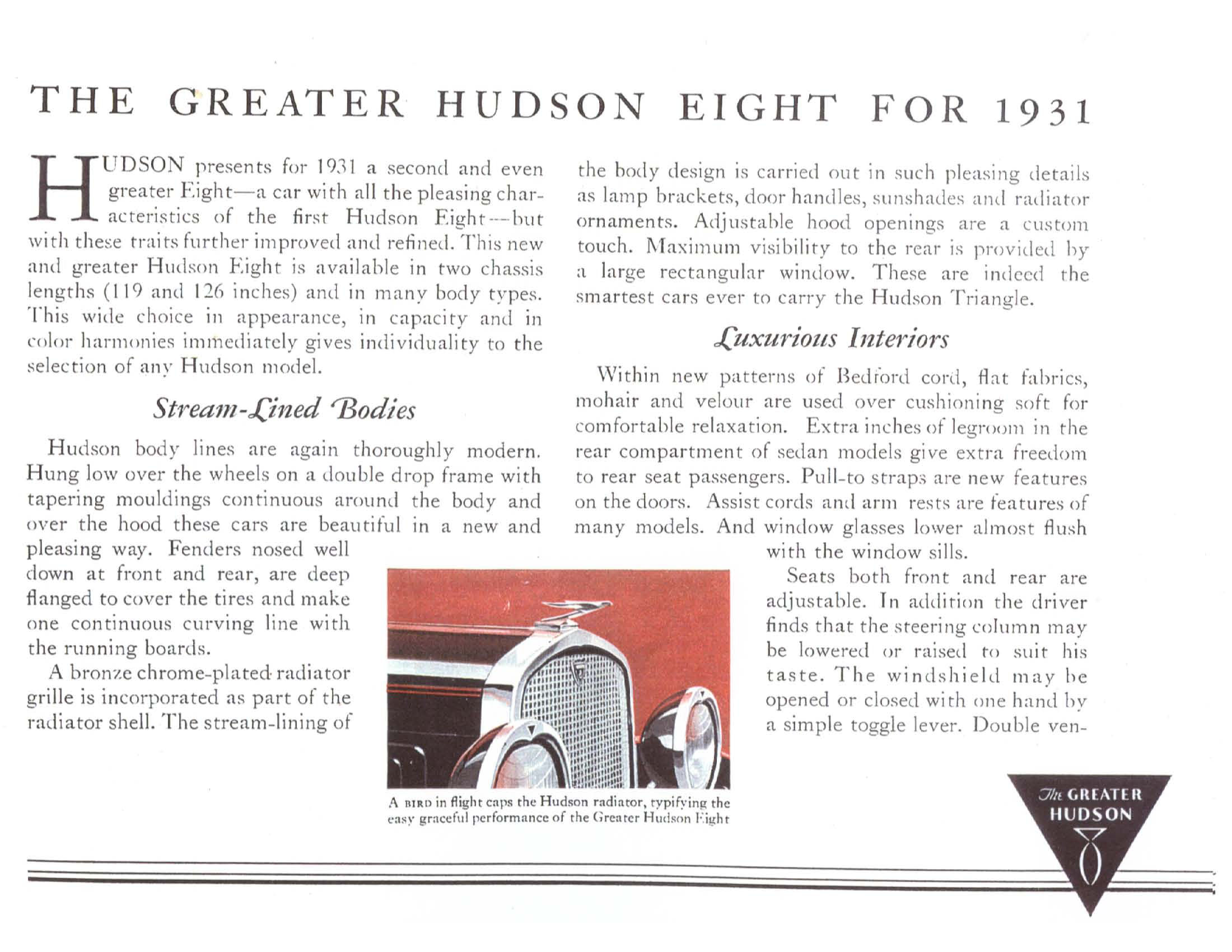 1931 Hudson Greater 8 Brochure Page 13